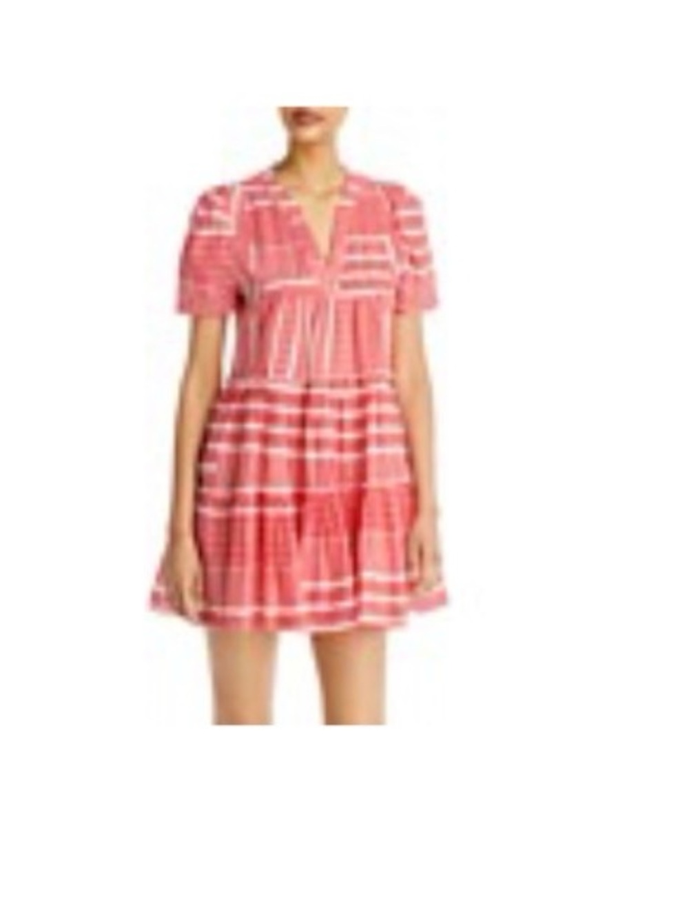 Aqua Women's Red & White Striped Tiered Dress